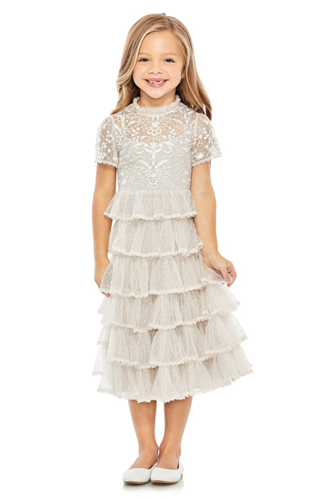 Kids' Embroidered Tiered Tulle Dress